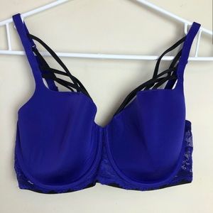 🎉 La Senza Size 34DD Purple Black Bra